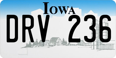 IA license plate DRV236