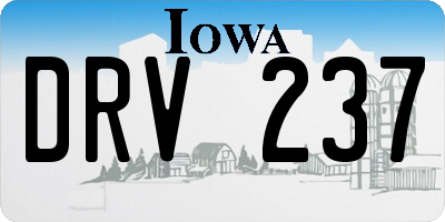 IA license plate DRV237