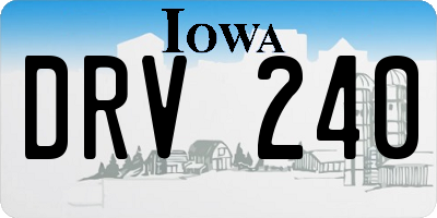 IA license plate DRV240