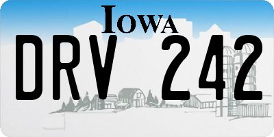 IA license plate DRV242