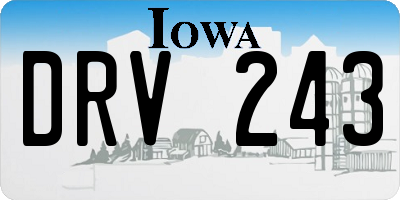 IA license plate DRV243