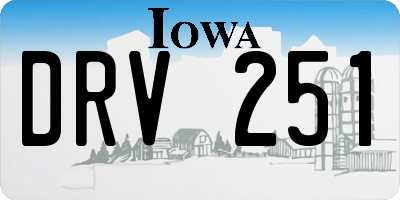 IA license plate DRV251