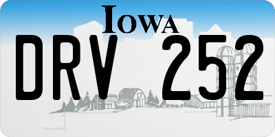IA license plate DRV252