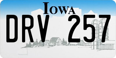 IA license plate DRV257