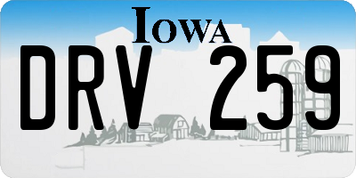 IA license plate DRV259