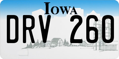 IA license plate DRV260