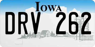 IA license plate DRV262