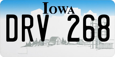 IA license plate DRV268