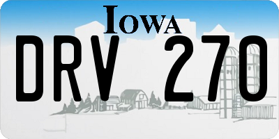 IA license plate DRV270