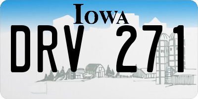 IA license plate DRV271