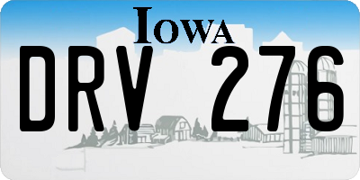 IA license plate DRV276
