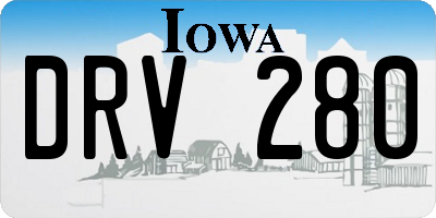 IA license plate DRV280