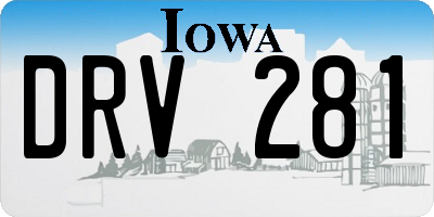 IA license plate DRV281