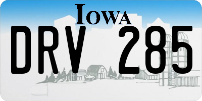 IA license plate DRV285