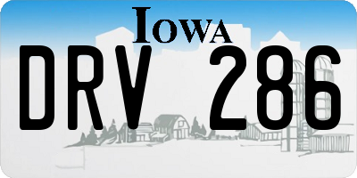 IA license plate DRV286