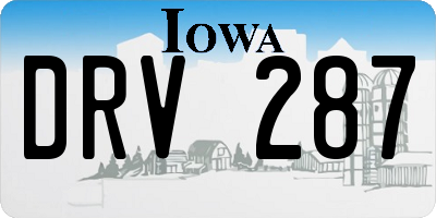 IA license plate DRV287