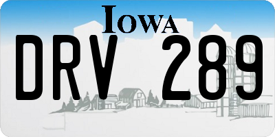 IA license plate DRV289