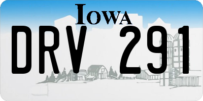 IA license plate DRV291