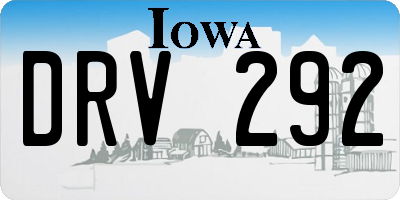 IA license plate DRV292