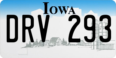 IA license plate DRV293