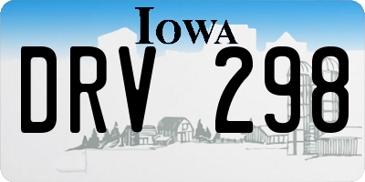 IA license plate DRV298