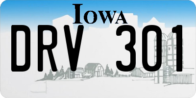 IA license plate DRV301