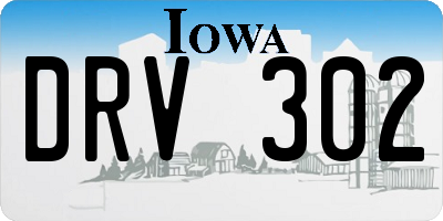 IA license plate DRV302