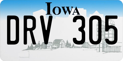 IA license plate DRV305