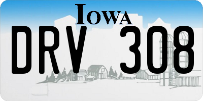 IA license plate DRV308