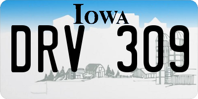 IA license plate DRV309