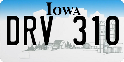IA license plate DRV310