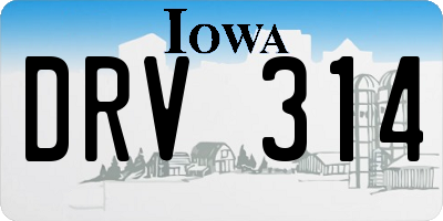 IA license plate DRV314
