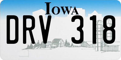 IA license plate DRV318