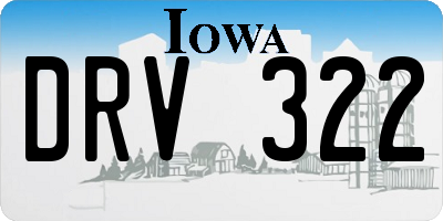 IA license plate DRV322