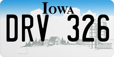 IA license plate DRV326
