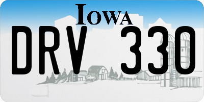 IA license plate DRV330