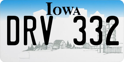IA license plate DRV332