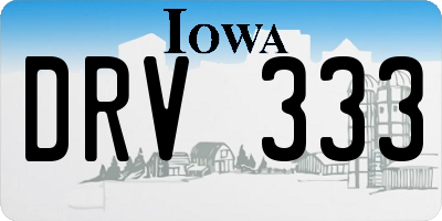 IA license plate DRV333