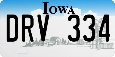 IA license plate DRV334