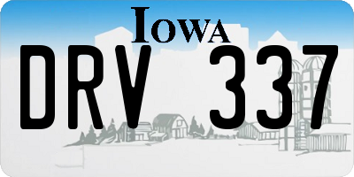 IA license plate DRV337