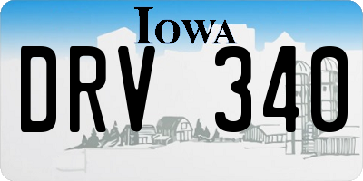IA license plate DRV340