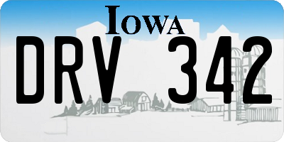 IA license plate DRV342
