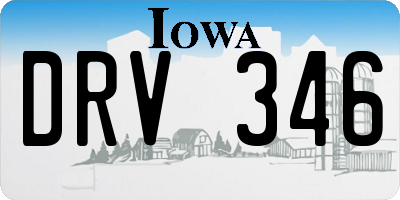 IA license plate DRV346