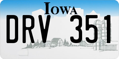 IA license plate DRV351
