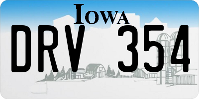 IA license plate DRV354