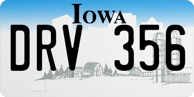 IA license plate DRV356