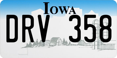 IA license plate DRV358