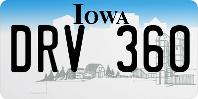 IA license plate DRV360