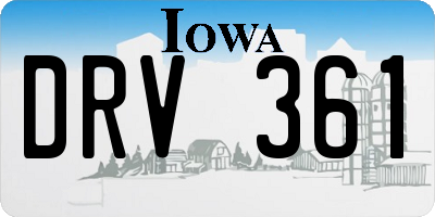 IA license plate DRV361