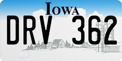 IA license plate DRV362